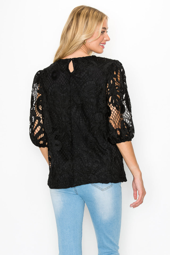 Lily Woven Lace Top