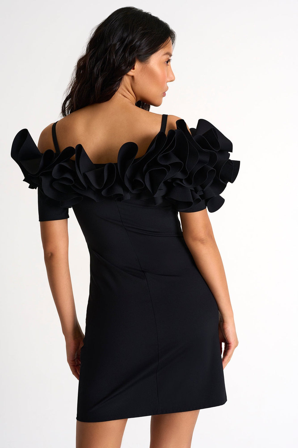 Off Shoulder One Of A Kind Hand-Made Dress - 42495-65-800 2 / 800 Caviar / 75% POLYAMIDE, 25% ELASTANE