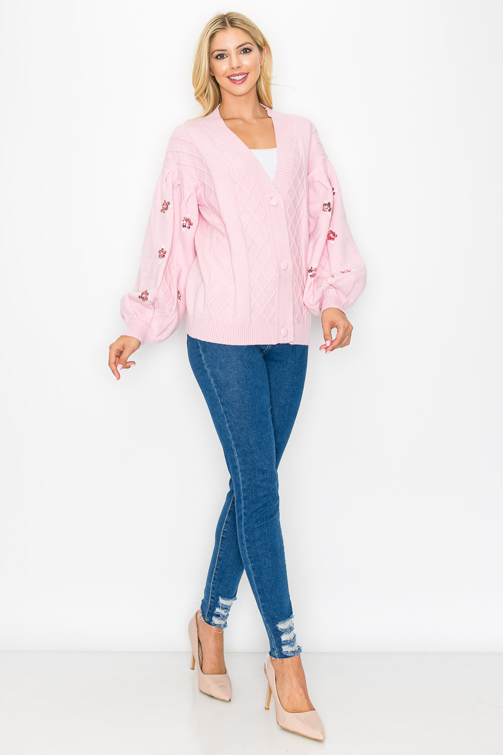 Sabia Sweater Cardigan with Sequin Sparkles