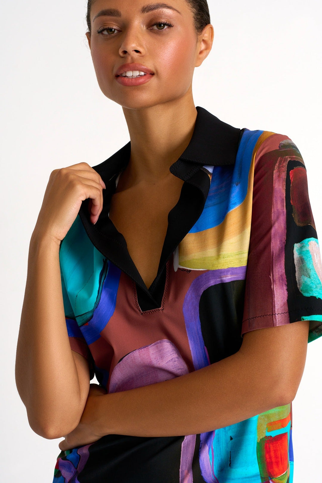 Short Sleeve Lycra Polo Dress - 52330-66-953 02 / 953 Sunny / 75% POLYAMIDE, 25% ELASTANE