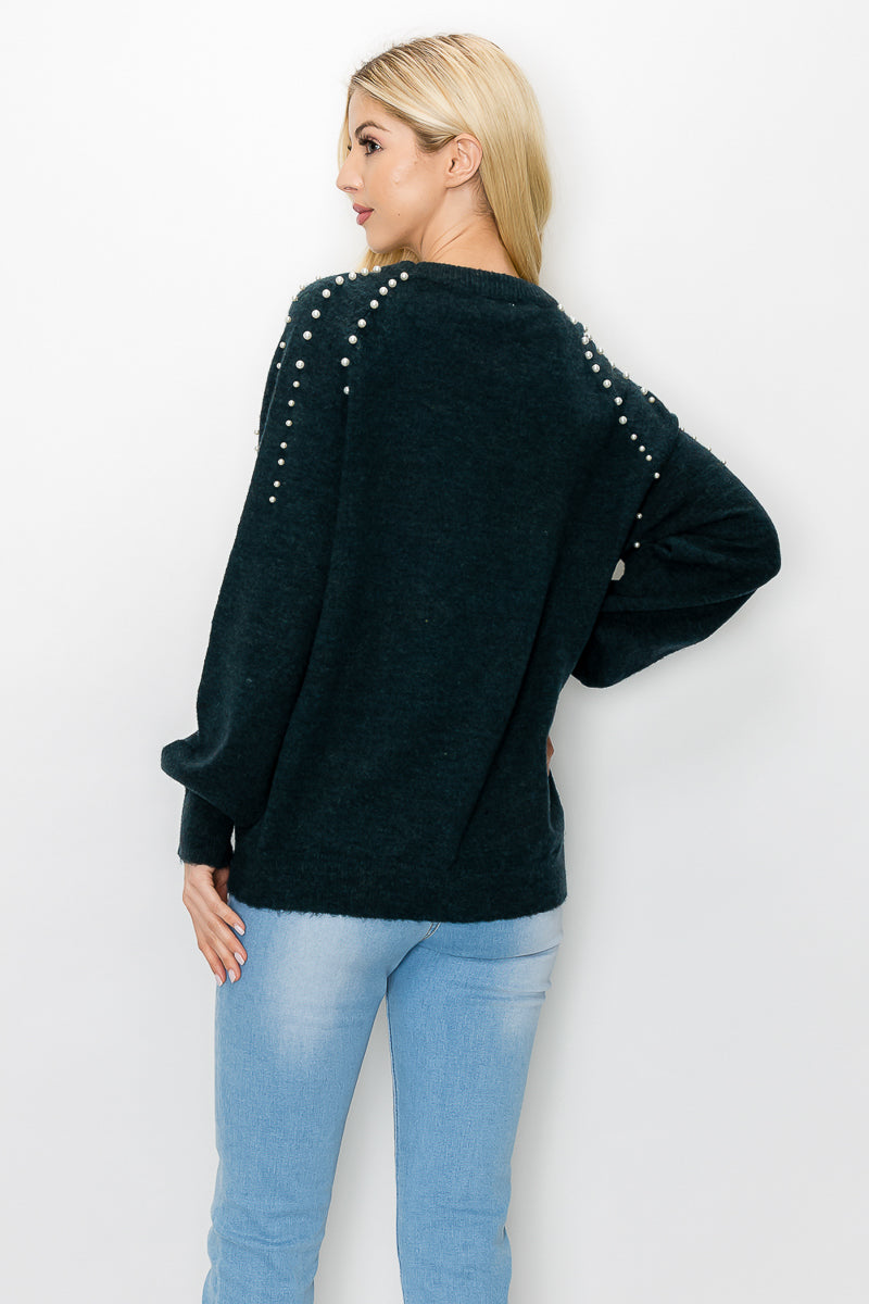 Suze Knitted Sweater with Pearls