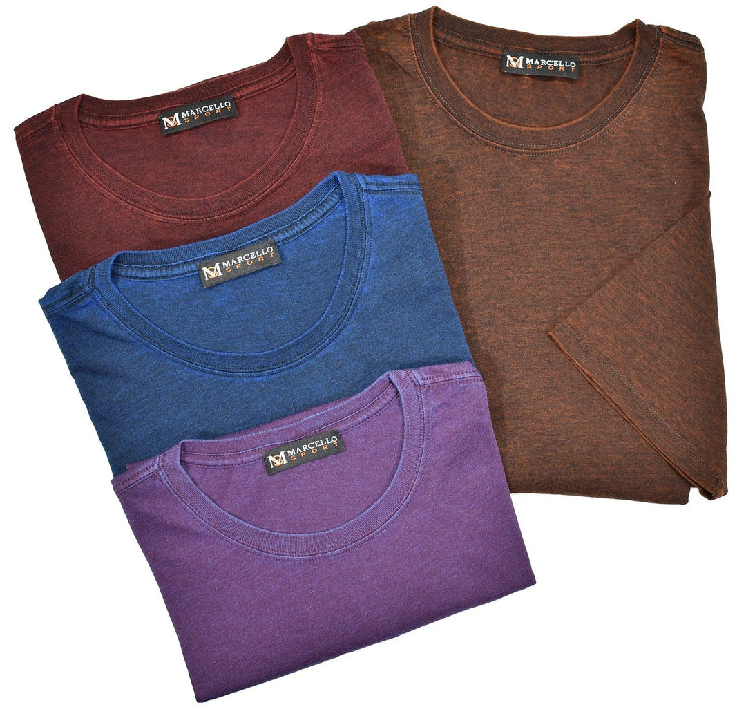 You will not believe how soft and comfortable this tee is! The reactive dyeing and finishing technique give the edges a slightly worn look for an updated, contemporary statement. Modern fit, we suggest ordering one size larger if you are between sizes or prefer a loose fit by Marcello Sport.