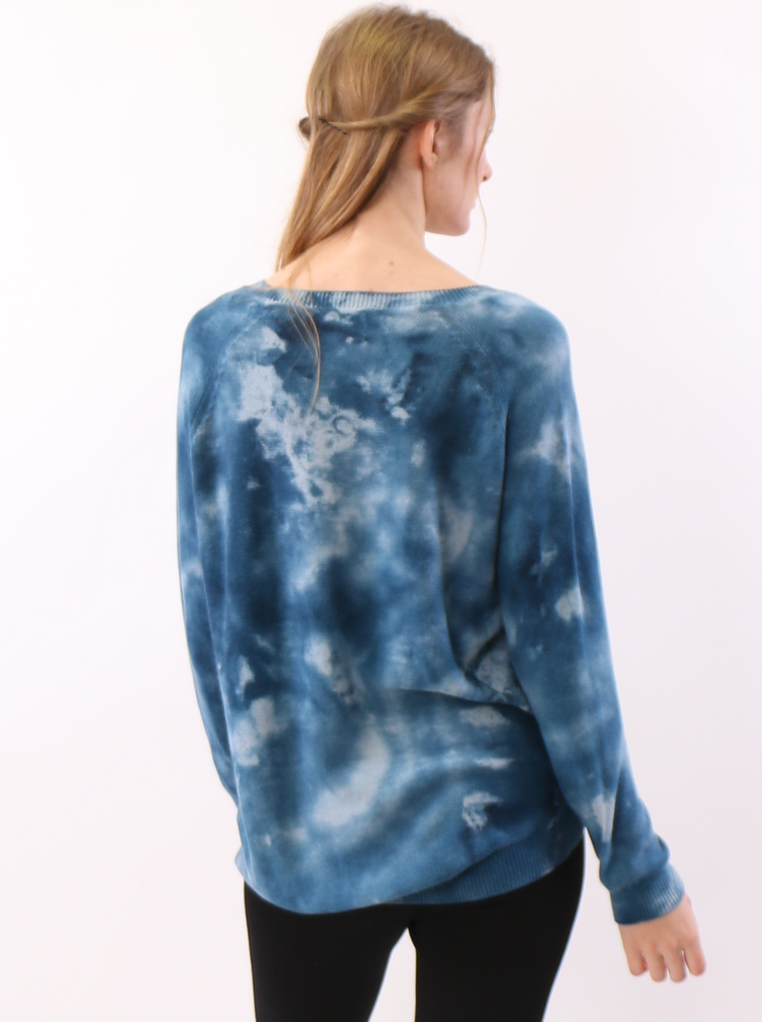 Hand Dyed V neck Sweater in Cotton