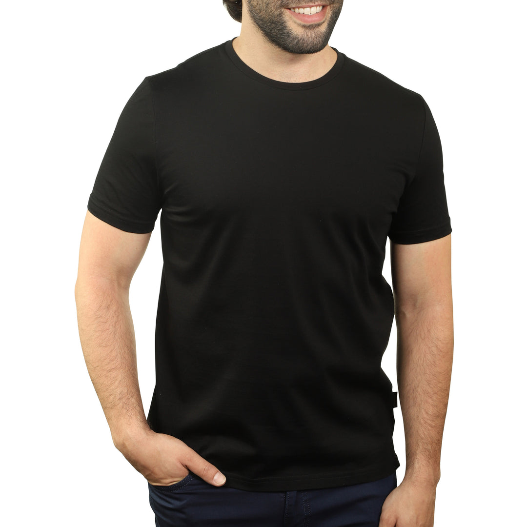 Black Mercerized Cotton Crewneck T-Shirt - 7 Downie St.®